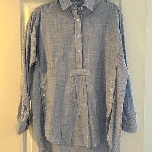 Blue Striped Button-Up Shirt